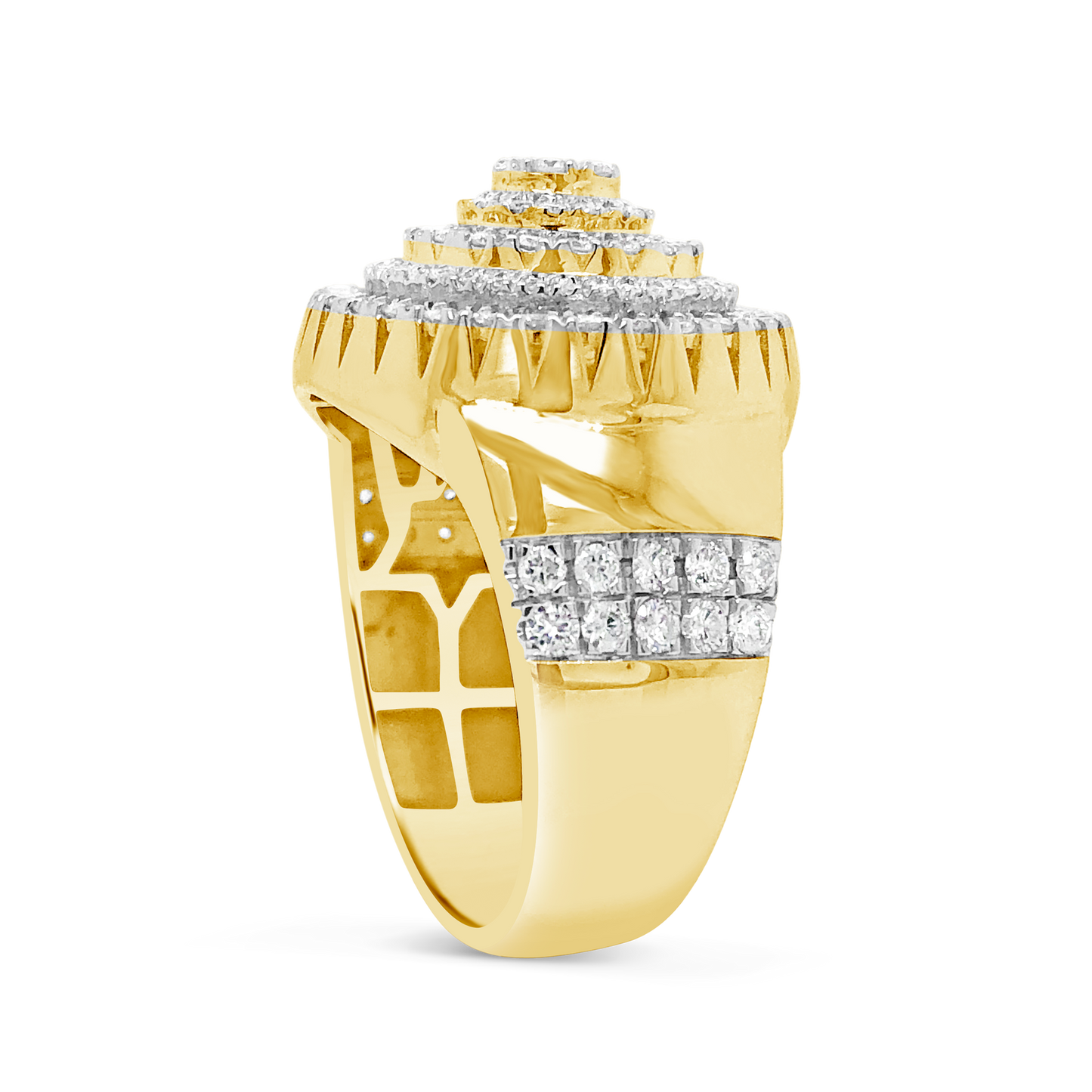 Diamond Ring 1.50 CTW Round Cut 10K Yellow Gold