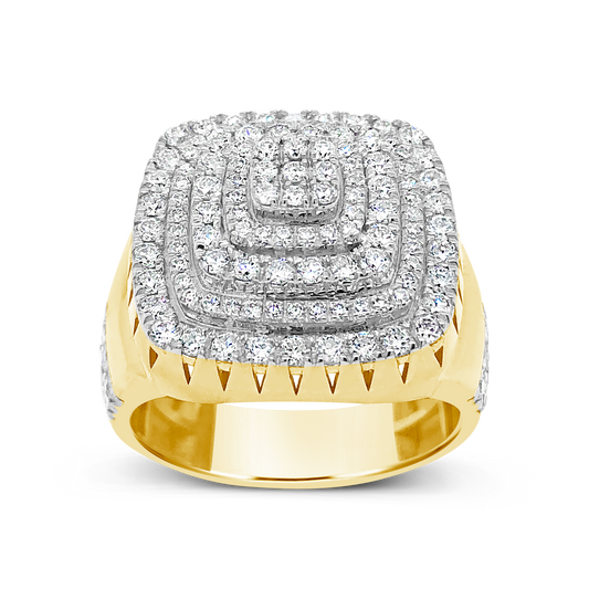 Diamond Ring 2 CTW Round Cut 10K Yellow Gold