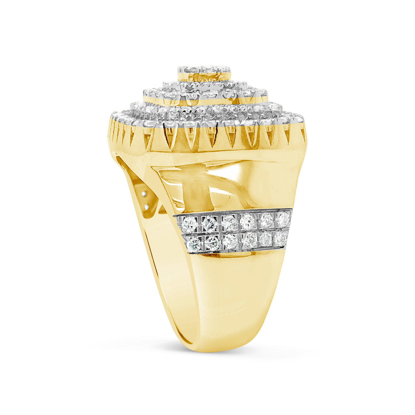 Diamond Ring 2 CTW Round Cut 10K Yellow Gold