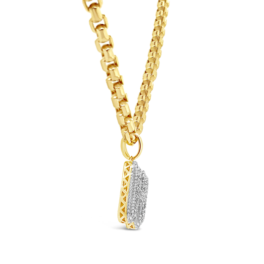 Diamond Custom Pendant .48 CTW Round Cut 10K Yellow Gold