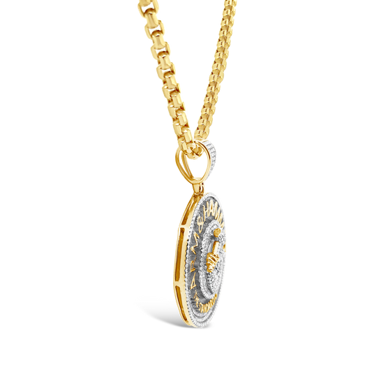 Diamond Baking Soda Pendant 1.10 CTW Round Cut 10K Yellow Gold