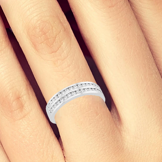 Diamond Band .50 CTW Round Cut 14K White Gold