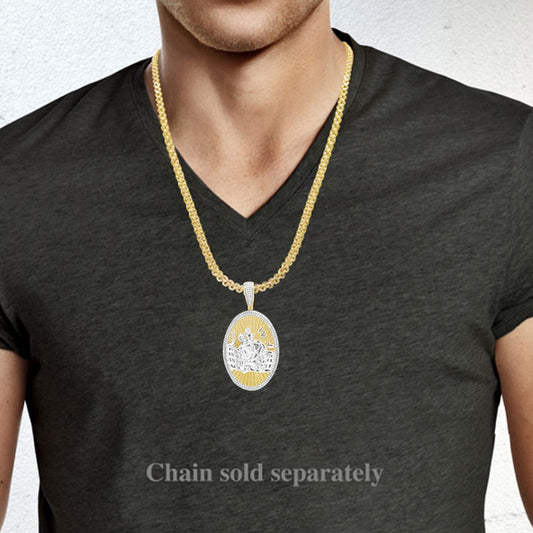 Diamond St. Christian Pendant .53 CTW Round Cut 10K Yellow Gold