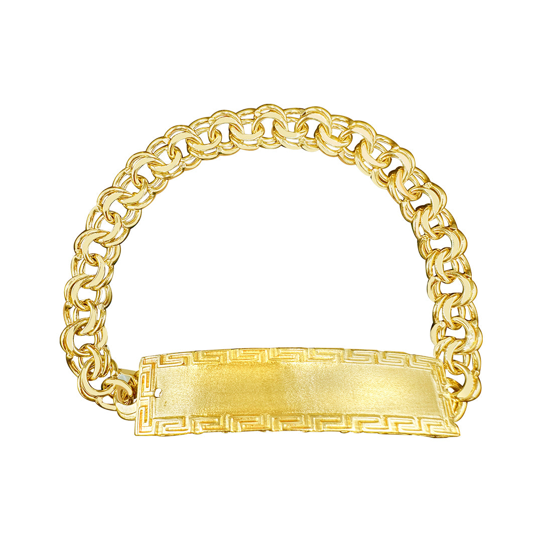 10K Yellow Gold Chino Link Medusa ID Bracelet
