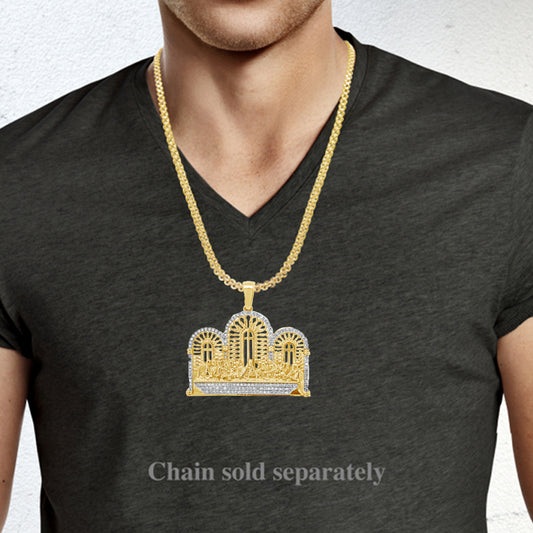 Diamond Last Supper Pendant .30 CTW Round Cut 10K Yellow Gold