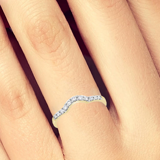 14K Yellow Gold .25 CTW Round Cut Diamond Band