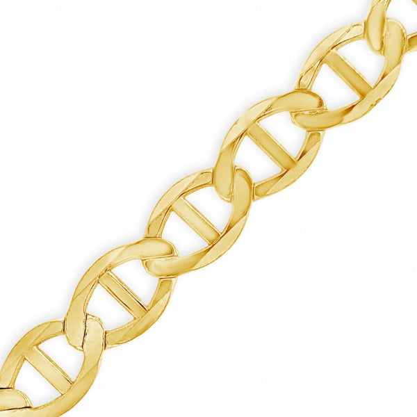 10K Solid Yellow Gold Mariner Anchor Link 22" Chain