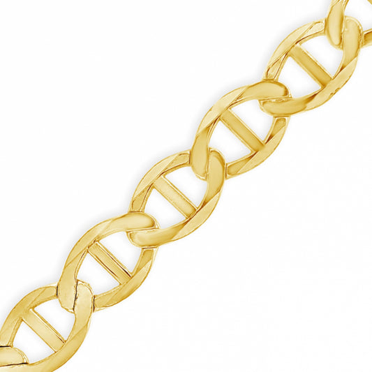10K Solid Yellow Gold Mariner Anchor Link 22" Chain