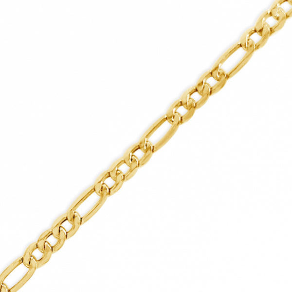 10K Yellow Gold Hollow Figaro Link 18" Chain