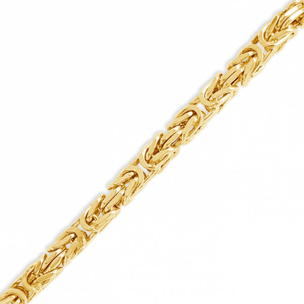 10K Yellow Gold Solid Byzantine Chain