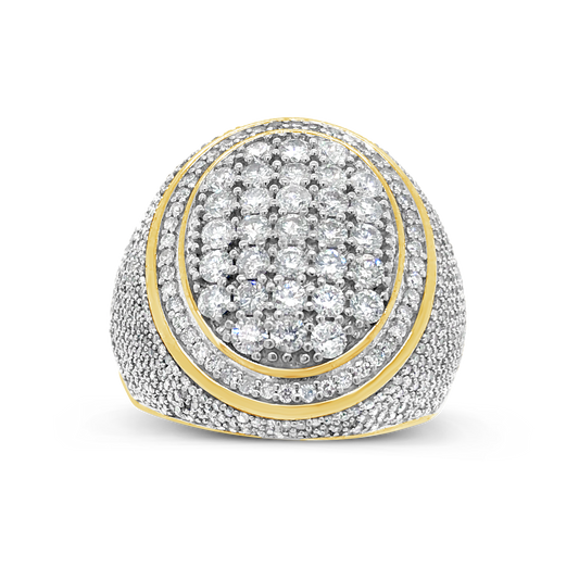 Diamond Ring 3.50 CTW Round Cut 10K Yellow Gold
