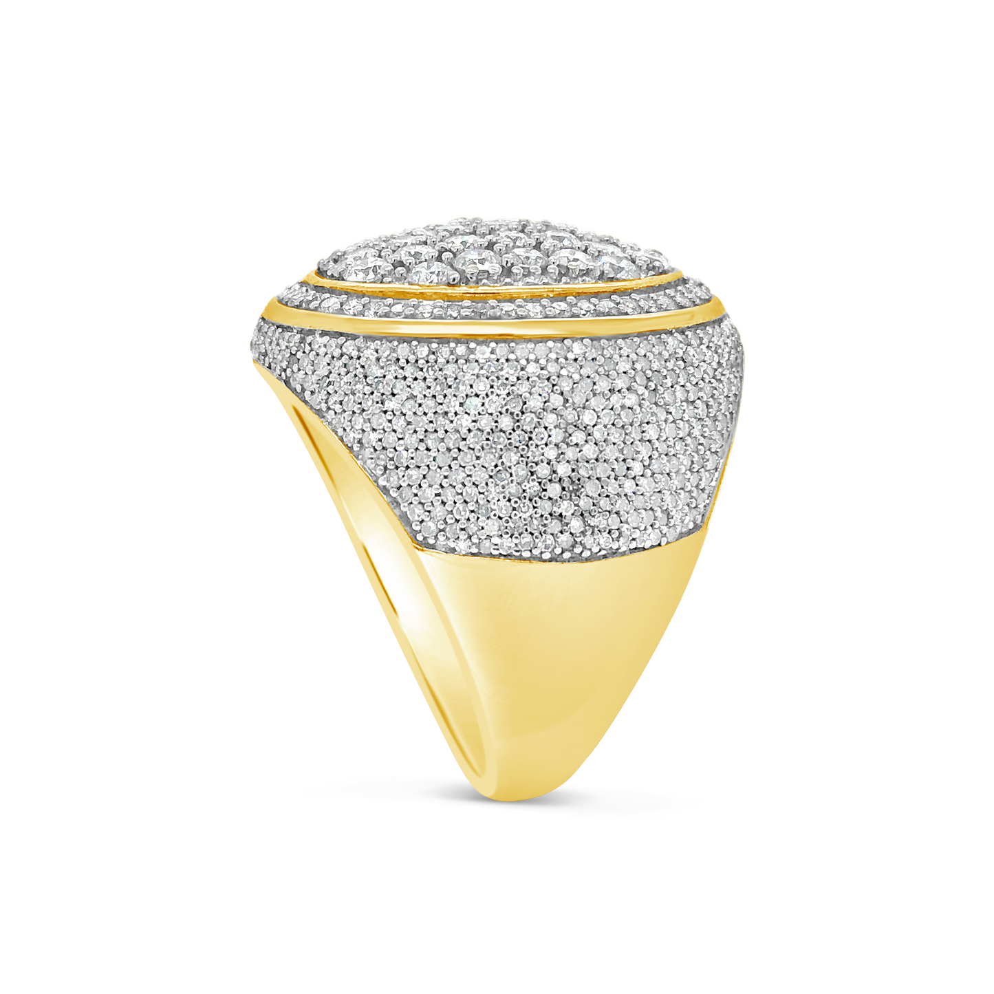 Diamond Ring 3.50 CTW Round Cut 10K Yellow Gold