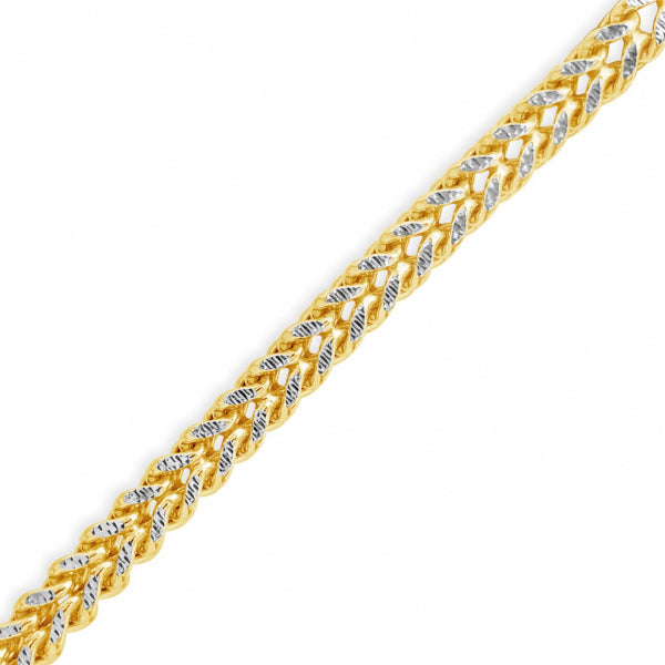 10K Yellow Gold Two-Tone Semi Solid Franco Chain