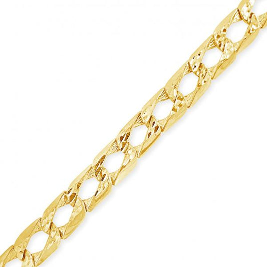 10K Yellow Gold  Square Cuban Link Chain w/ Lazor Cuts