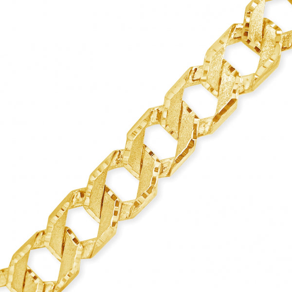 10K Yellow Gold Square Cuban Link w/ Lazor Cuts & Satin Finish