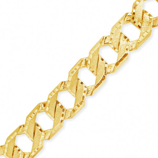 10K Yellow Gold  Square Cuban Link w/ Lazor Cuts & Satin Finish