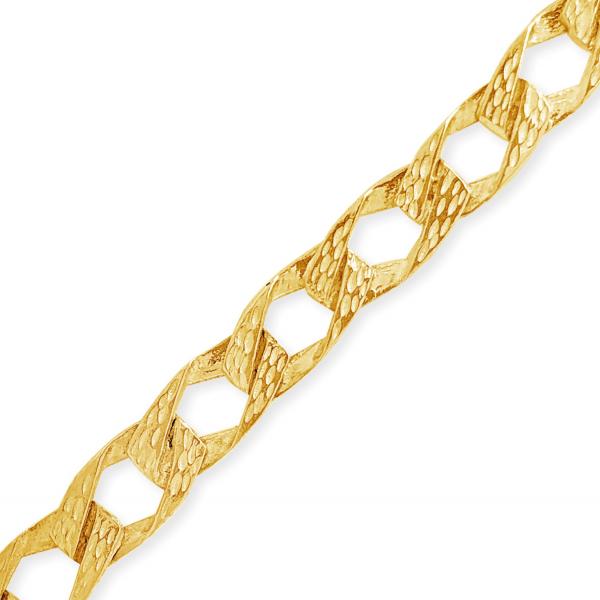 10K Yellow Gold Reversable Nugget Cuban Link Chain w/ Lazor Cuts