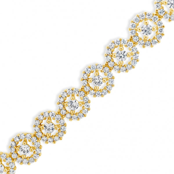 10K Yellow Gold Custom Halo 18" Necklace w/ CZ