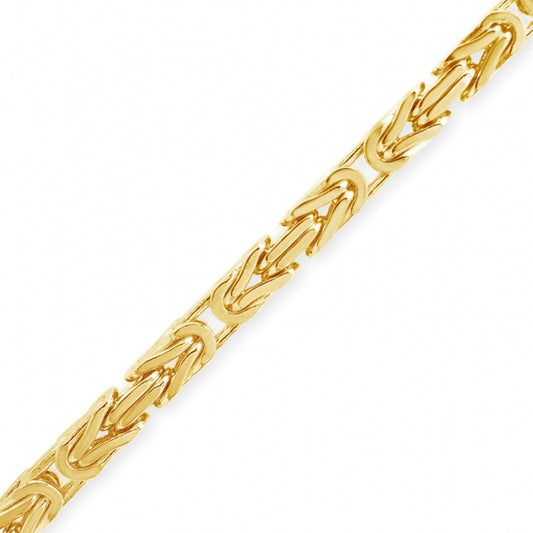 10K Solid Yellow Gold Byzantine Chain
