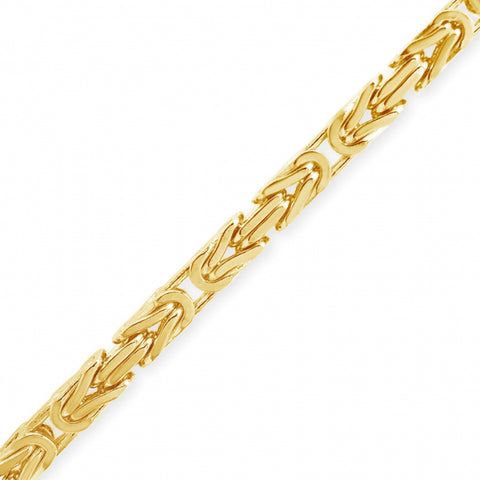 10K Solid Yellow Gold Byzantine Chain