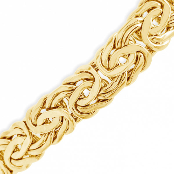 10K Yellow Gold Flat Link Byzantine 20" Necklace