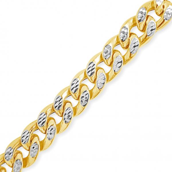 Reversable Two Tone Pave 10K Yellow Gold 10 Miami Cuban 22" Chain