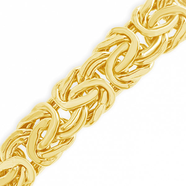 10K Yellow Gold Flat Link Byzantine 18" Necklace