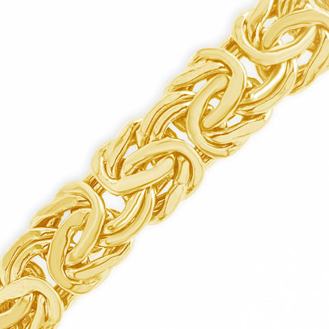 10K Yellow Gold  Flat Link Byzantine 18" Necklace