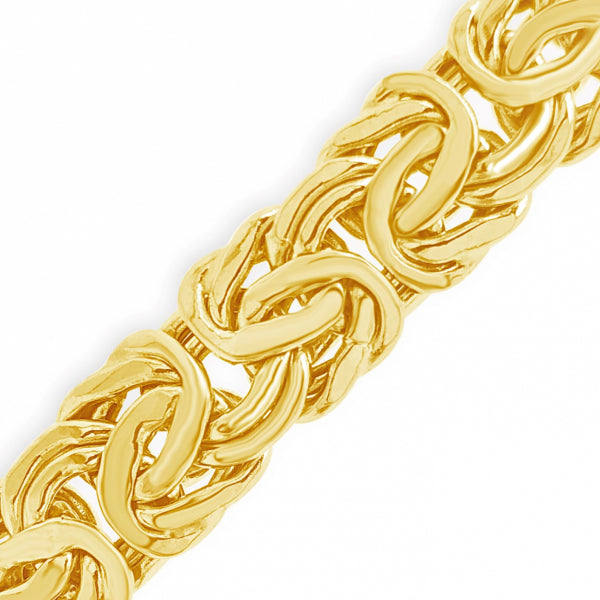 10K Yellow Gold Flat Link Byzantine 20" Necklace