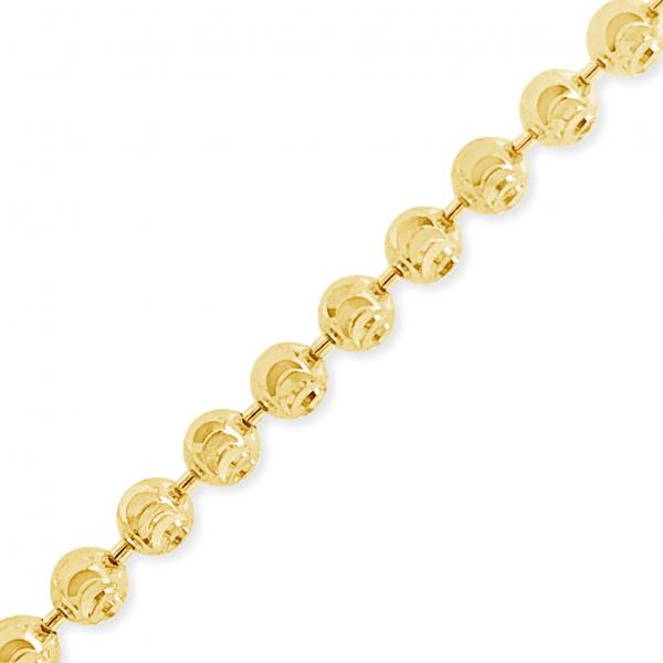 10K Solid Yellow Gold Moon Cut Chain