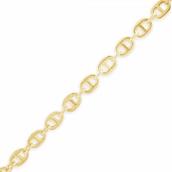 10K Yellow Gold Twisted Anchor Mariner Link 18" Chain