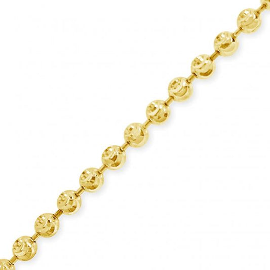 10K Solid Yellow Gold Moon Cut Chain