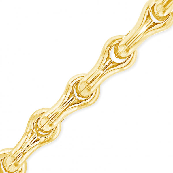 10K Yellow Gold Dog Bone Design 24" Necklace