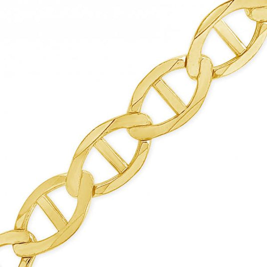 10K Solid Yellow Gold Mariner Anchor Link 22" Chain