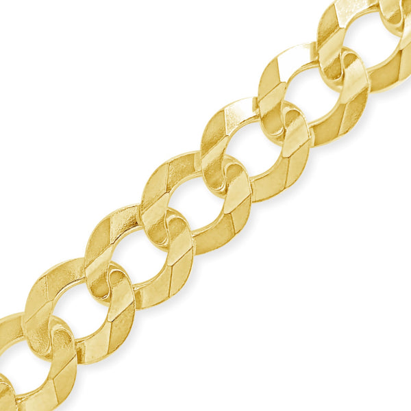 10K Yellow Gold Solid Cuban Link 22" Chain