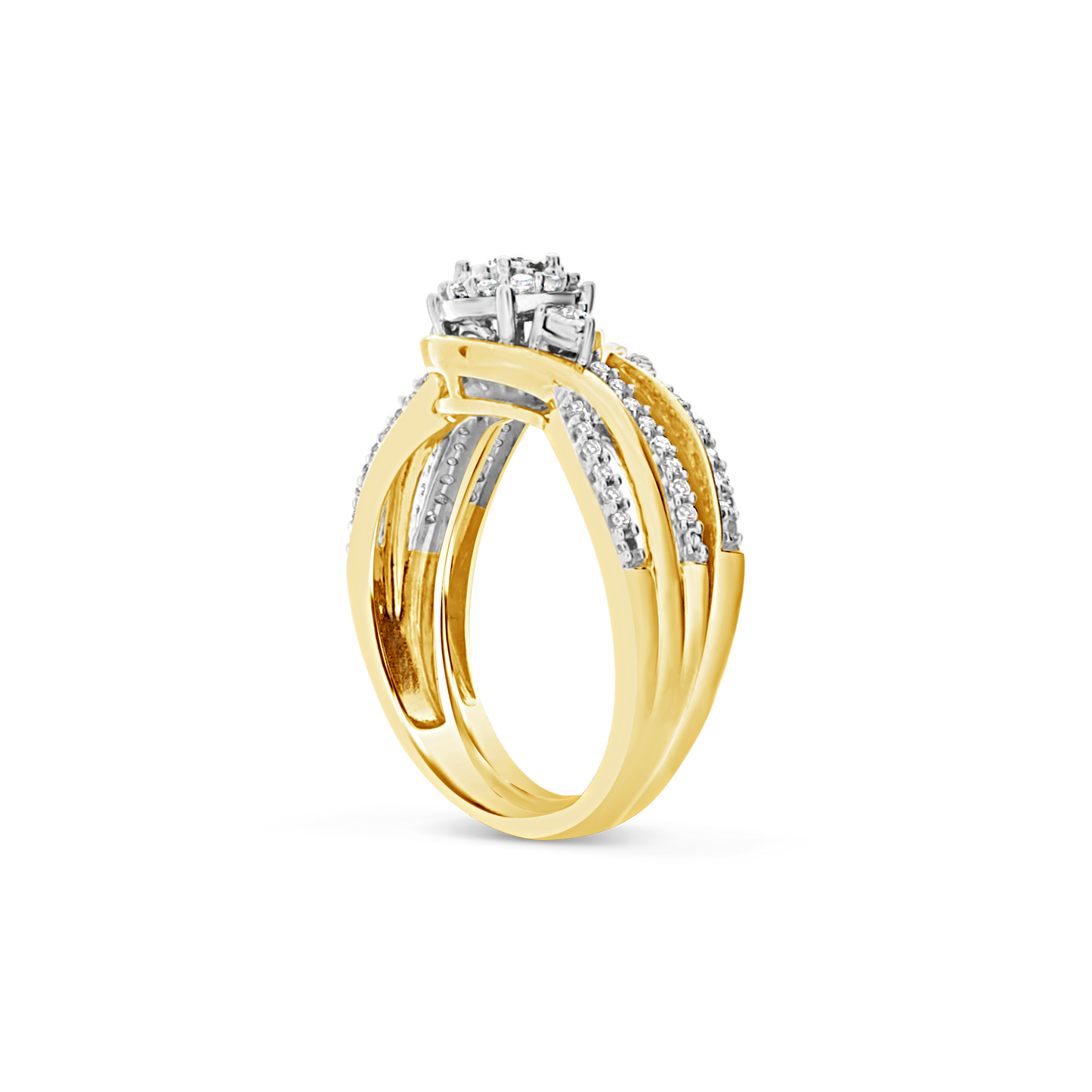 Diamond Halo Engagement Ring .33 CTW Round Cut 14K Yellow Gold