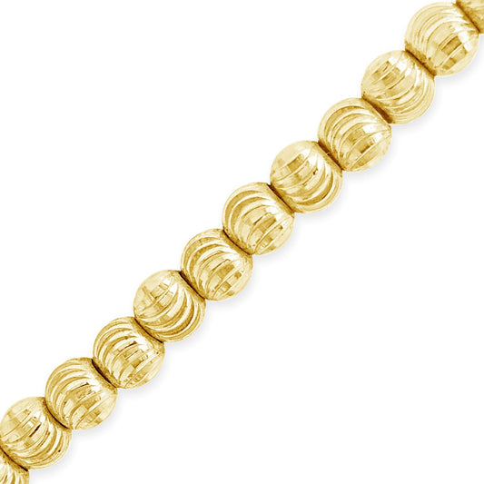 10K Solid Yellow Gold Moon Cut Chain