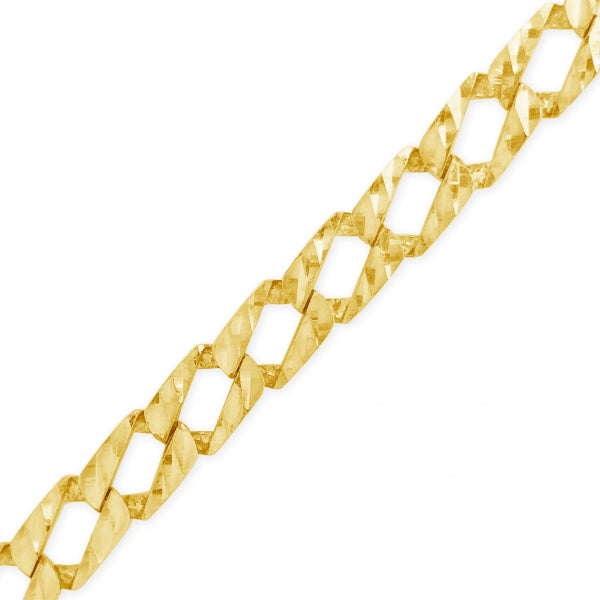 10K Yellow Gold Lazor Cut Square Cuban Link Chain
