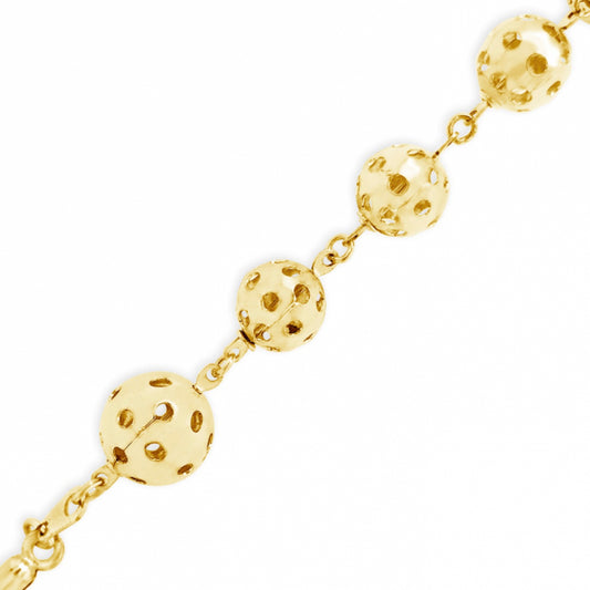10K Yellow Gold 24" rosary w/ Beaded Cuts