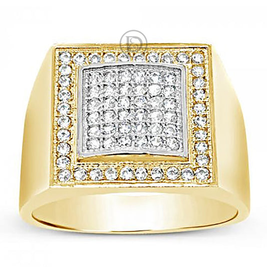 10K Yellow Gold Men's Ring w/ CZ's
