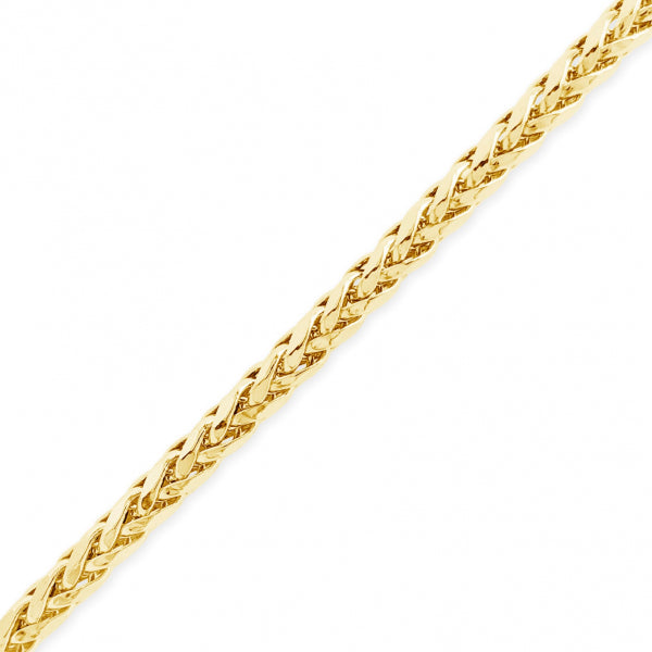 10K Yellow Gold Palm Wheat Link 22" Chain