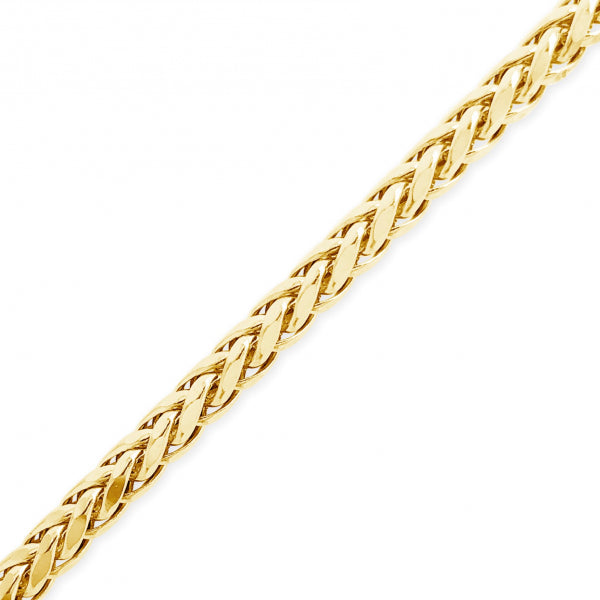 10K Yellow Gold Palm Wheat 22" Link Chain