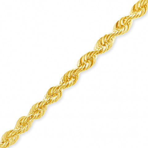 10K Yellow Gold Hollow  Murray Design 24" Rope Chain w/ Diamond Cuts