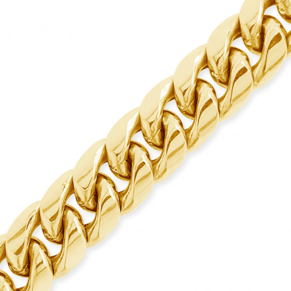 10K Yellow Gold Hollow Miami Cuban 22" Chain