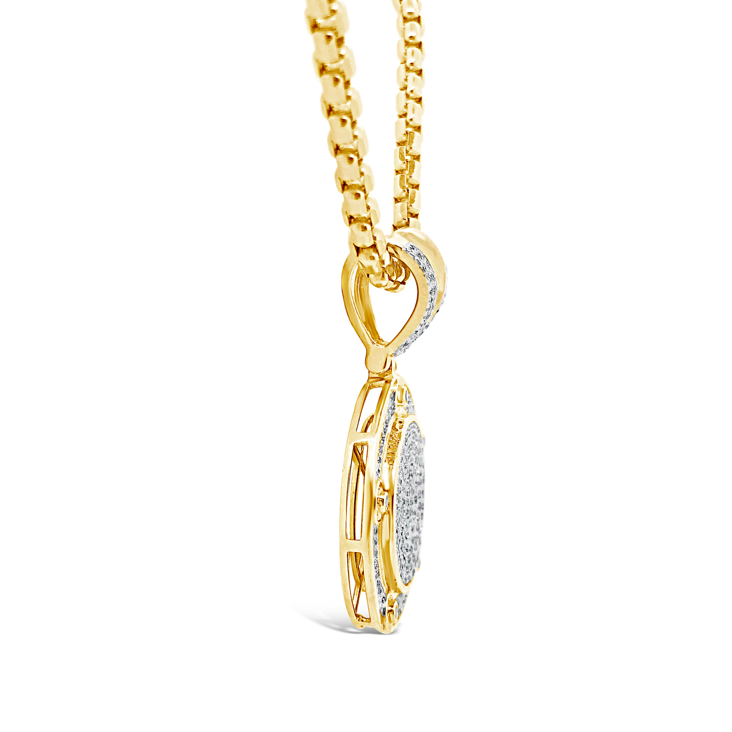 Diamond Pendant .75 CTW Round Cut 10K Yellow Gold