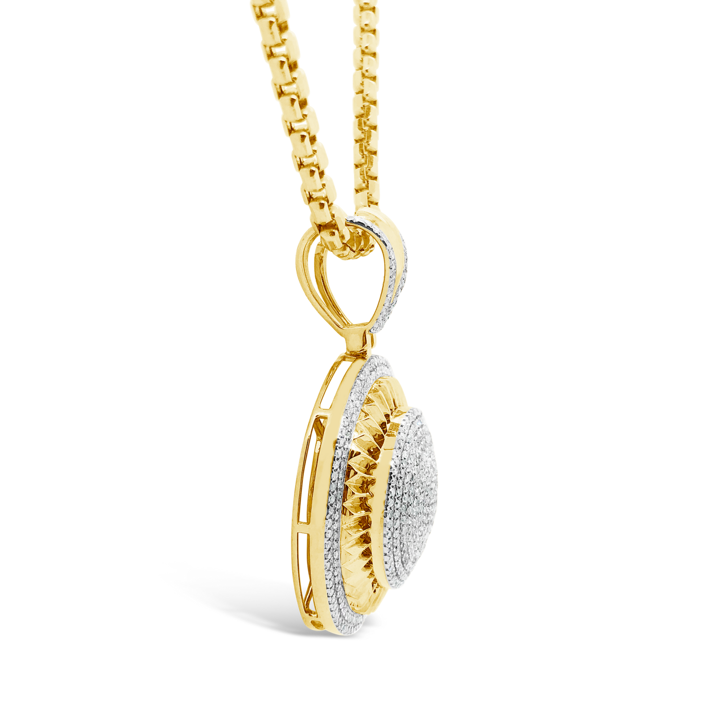 Diamond Pendant 1.55 CTW Round Cut 10K Yellow Gold