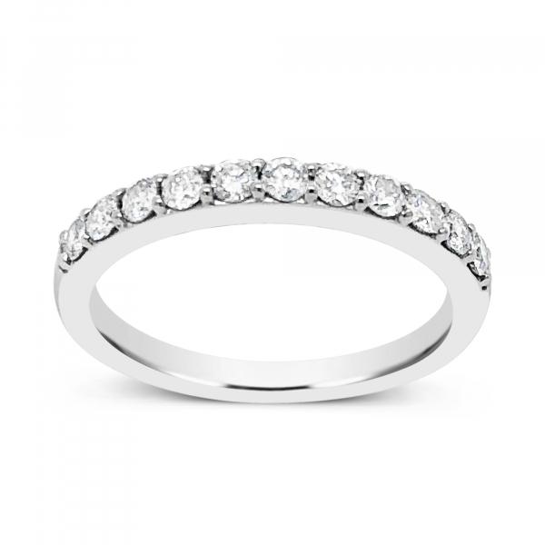 14K White Gold .33 CTW Round Cut Diamond Band