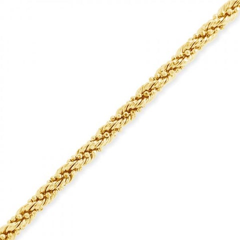 10K Yellow Gold Hollow  Rope Chain w/ Moon Cuts