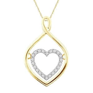 LADIES PENDANT 1/10 CT ROUND DIAMOND 10K YELLOW GOLD (CHAIN NOT INCLUDED)