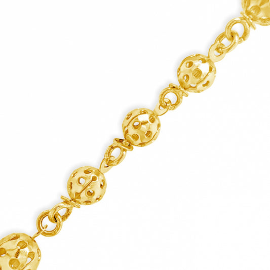 10K Yellow Gold 18" Rosary w/ Beaded Cuts